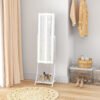 HOMCOM Free Standing Dressing Mirror with LED Lights, Full Length Mirror with 3 Temperature Colours and Storage Shelf