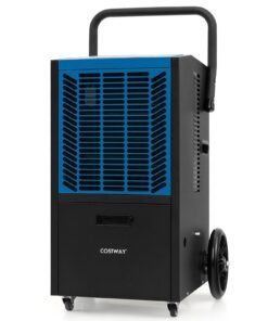 66 L/Day Commercial Dehumidifier with Pump and Drain Hose for Basement Warehouse Job Site-Blue
