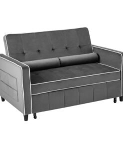 3-in-1 Convertible Sleeper Sofa Bed Pull Out Couch Bed-Grey