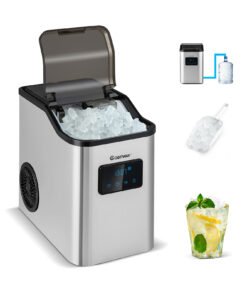 Countertop Nugget Ice Maker with 2 Ways Water Refill-Silver