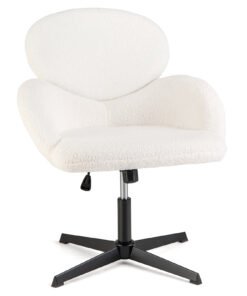 Criss Cross Chair Swivel with Adjustable Height and Rocking Function-White