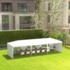 Outsunny Garden Gazebo 9 x 3 Marquee Party Wedding Tent Canopy, White