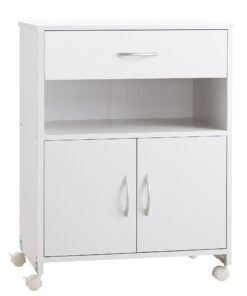 Vinsetto Printer Stand Mobile Printer Cabinet with Storage, Open Shelf, Drawer for Home Office, 60cm x 39cm x 80cm, White