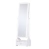 HOMCOM Jewellery Cabinet with led, mirroir Cabinet Armoire Floor Standing Flip-over Makeup Shelf Organizer with lock white