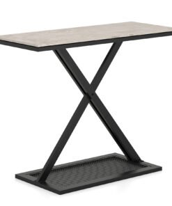 Faux Marble Top Metal Frame Entryway Console Table