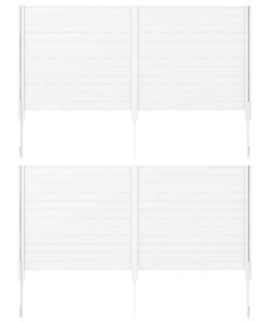 Outdoor Privacy Fence Screen with 5 Ground Stakes for Garden Yard Patio-White