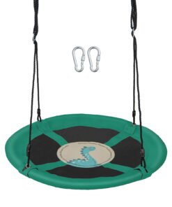 100cm Round Saucer Tree Swing with Adjustable Ropes-Green
