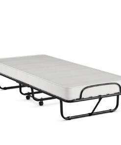 Folding Bed with Memory Foam Mattress with Wheels Made in Italy