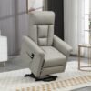 HOMCOM Power Lift Chair Armchair for the Elderly, PU Leather Recliner Chair with Extended Footrest, Remote Control and Side Pocket, Grey