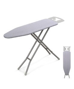 Full Size Ironing Board with Iron Rest and Heat Resistant Cover-Grey