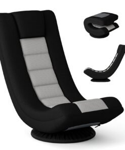 360° Swivel Gaming Chair 4 Position Adjustable Folding Floor Sofa-Grey