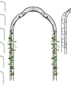 Garden Arch Arbor Trellis for Climbing Plants Roses Vines-Black