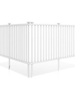 Garden Decoration Fence Pack of 2 with Sharp Ground Stakes-White