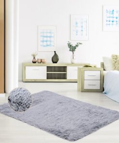 120 cm x 180 cm Modern Soft Shag Rug with Non-slip Grip Dots-Grey