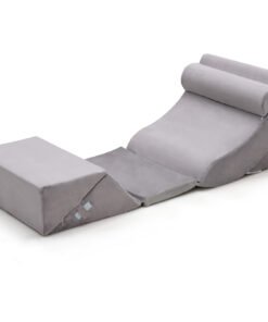 6 Pieces Bed Wedge Pillows Set with Headrest Leg Elevation-Grey