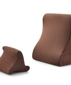 Wedge Pillow Set with Tablet Pillow Stand and SidePockets-Brown