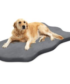 Large Dog Bed with Memory Foam Support and Removable Cover-Grey