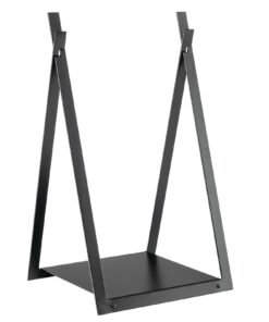 Firewood Log Rack with Solid Bottom Panel-Black