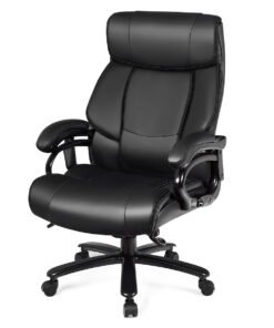 PU Leather Massage Office Chair with Thick Foam Cushion-Black