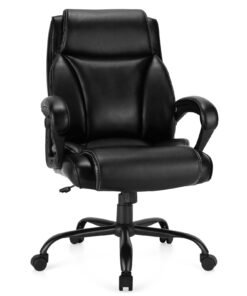 High Back Office Chair with Metal Base and Rocking Backrest