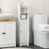 kleankin Multi-Storage Narrow Bathroom Cabinet - White