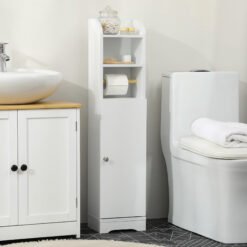 kleankin Multi-Storage Narrow Bathroom Cabinet - White