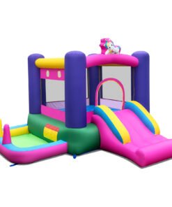 Inflatable Bounce Castle with Slide and Stakes