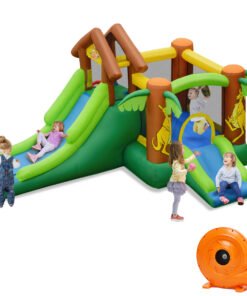 Inflatable Bounce House with Slides and Climbing Wall with Air Blower
