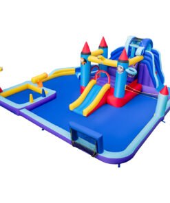 Rocket Theme Inflatable Water Slide Park with 2 Slides