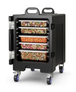 Insulated Food Pan Carrier End-Loading Food Warmer with Wheels