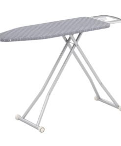Ironing Board with Iron Rest and Removable Silver-coated Cover-Grey