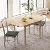 HOMCOM 4-6 Person Wooden Drop-Leaf Table - Natural Finish