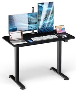 Electric Height Adjustable Standing Desk with Button Controller-Black