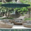 Outsunny 4.6m Double Garden Parasol - Green