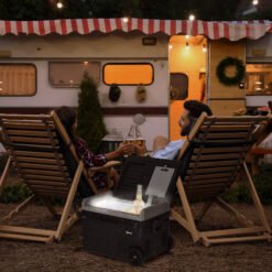 Outsunny 40L Car Refrigerator, Portable Compressor Cooler Box, Fridge Freezer w/ Inner LED Light, Foldable Handles, Cup Holders, 12/24V DC and 110-240V AC for Campervan RV Boat Travel Down to -20?