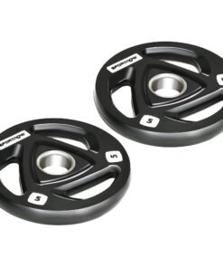 SPORTNOW Two 5kg Olympic Weight Plates, Tri-Grip Rubber-Coated Barbell Weights, with 5cm Holes, for Home, Gym, Office