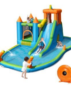 Kids Inflatable Slide Bounce House with Long Slide with Air Blower