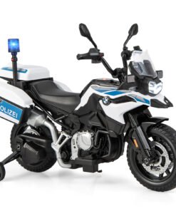 12V BMW Licensed Kids Ride-on Police Motorcycle-White