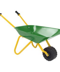 Kids Wheelbarrow with Steel Tray and Rubber Hand Grips-Green