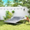 Outsunny Rocking Sun Lounger, Double Garden Lounger Sunbed with Headrest Pillows, Texteline Outdoor Rocking Chair Swing Hammock Daybed with Metal Frame for Patio, Terrace, 212 x 175 x 60 cm, Grey