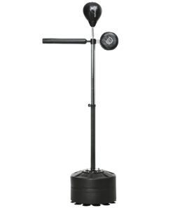 SPORTNOW Adjustable Speed Bag, Boxing Bag, with Stand, Reflex Bar, Punching Pad, Black