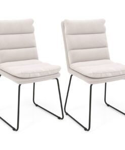 Leisure Chair Upholstered Accent Chair with Wood Heavy-duty Metal Frame-White