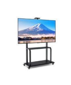 Mobile TV Stand Rolling TV Cart with Camera Shelf and AV Shelves