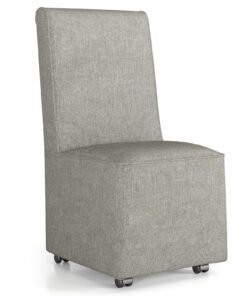 Modern Upholstered Armless Accent Chair with Resistance Casters-Grey