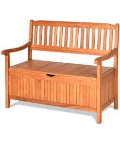 Multifunctional Patio Storage Bench 125L Eucalyptus Storage Seat