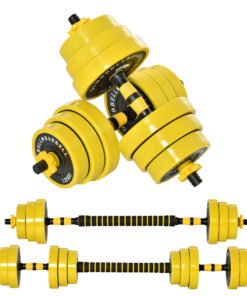 HOMCOM 20KG Dumbbell & Barbell Adjustable Set Plate Bar Clamp Rod Home Gym Sports Area Exercise Ergonomic