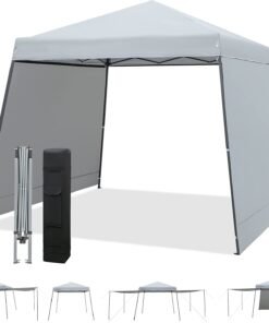 3 x 3 M Heght Adjustable Slant Leg Canopy Tent with 2 Sidewalls and Roller Bag