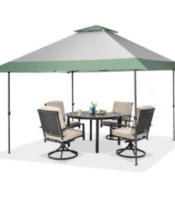 4m x 4m Pop Up Gazebo with 4 Reinforced Ribs and Widen Eaves-Green
