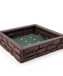 Sandbox with Cover and Bottom Liner for Backyard-Brown