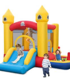5-in-1 Jumping House with Slide and Ball Pit and Basketball Hoop